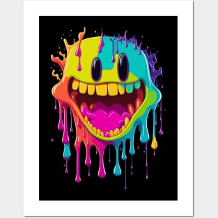 happy dripping face Posters and Art